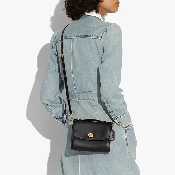 Túi Đeo Chéo Nữ Coach Kip Turnlock Crossbody C3486 Màu Đen