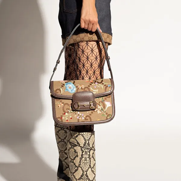 Túi Đeo Chéo Nữ Gucci Beige ‘Horsebit 1955’ Shoulder Bag 602204 UKMLG-2562 Màu Be Nâu - Túi xách - Vua Hàng Hiệu