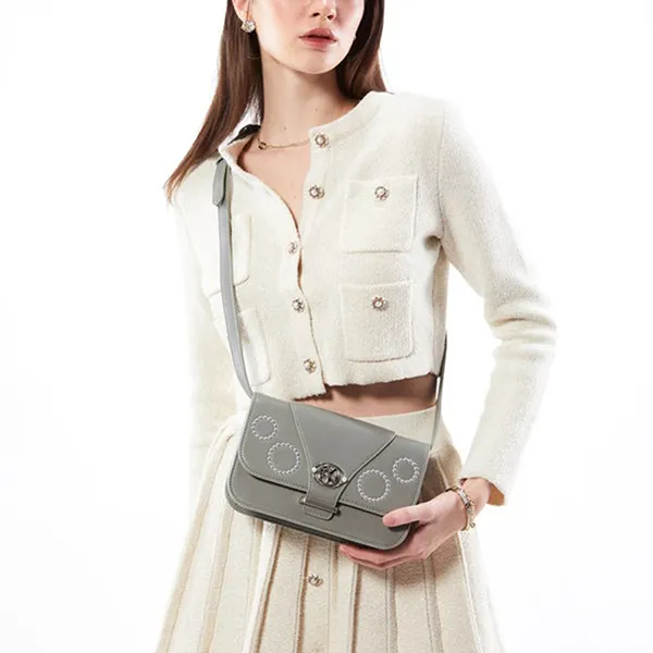 Túi Đeo Chéo Nữ Lyn Magaret Shoulder Bags LL24FBF092 Grey Màu Xám