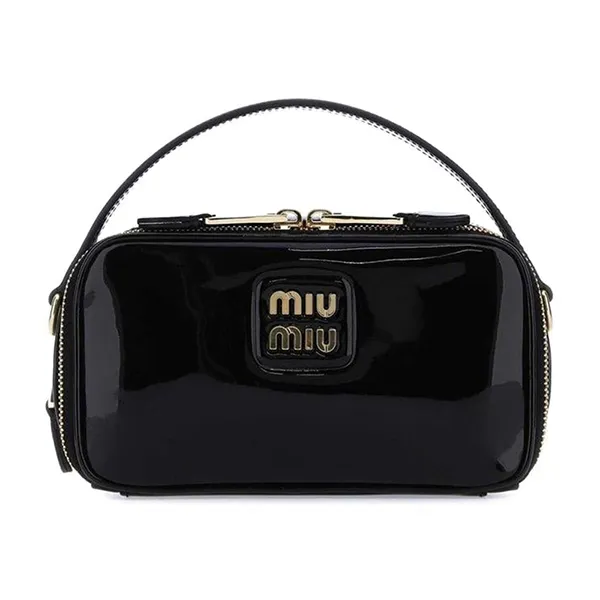 Túi Đeo Chéo Nữ Miu Miu Black Logo Plaque Tote Bag Màu Đen - Túi xách - Vua Hàng Hiệu