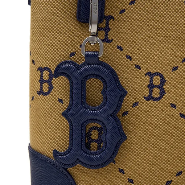 Túi Đeo Chéo Nữ MLB Diamond Monogram Jacquard Mini Crossbody Boston Red Sox 3ACRS054N-43BGL Màu Xanh Phối Be