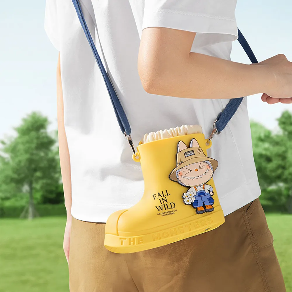 Túi Đeo Chéo Pop Mart Labubu The Monsters Fall In Wild Series Rain Boot Bag Màu Vàng