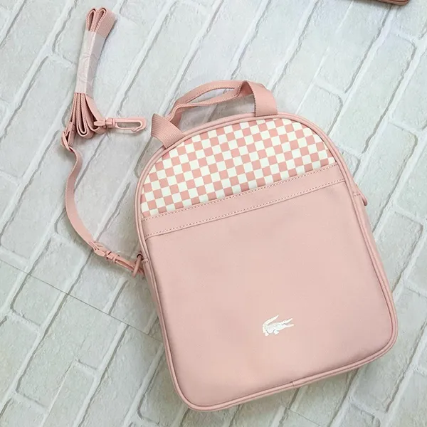 Túi Đeo Chéo Trẻ Em Lacoste Kids Crossbody Bag NH4317PF M30 Màu Hồng Caro