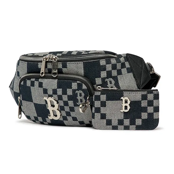 Túi Đeo Hông MLB Checkerboard Jacquard Hip Sack Boston Red Sox Black 3AHSM082N-43BKS Màu Đen