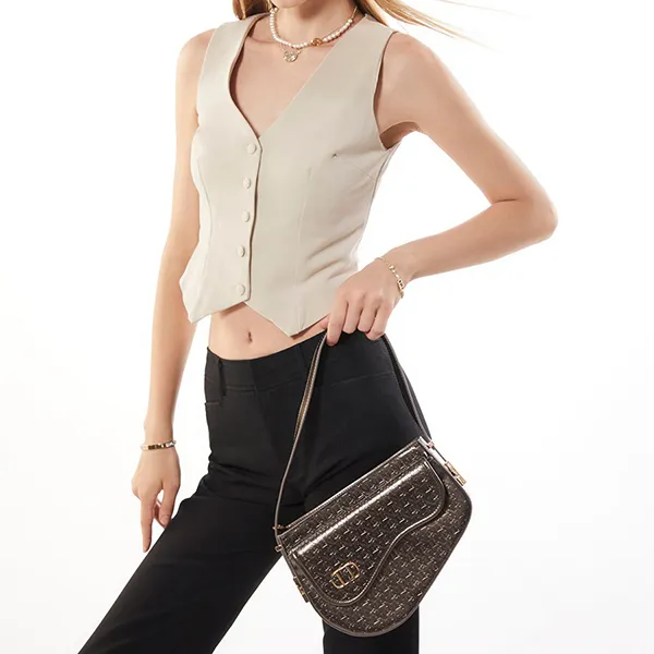Túi Đeo Vai Lyn Janece Shoulder Bags LL24FBF064 Màu Xám Đậm - Túi xách - Vua Hàng Hiệu