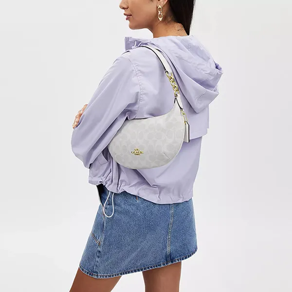 Túi Đeo Vai Nữ Coach Payton Hobo Bag In Signature Canvas CE620 Màu Trắng
