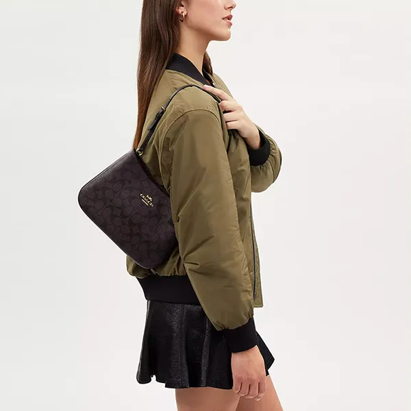 Túi Đeo Vai Nữ Coach Penelope Shoulder Bag In Signature Canvas CO953 Màu Nâu Đen - Túi xách - Vua Hàng Hiệu