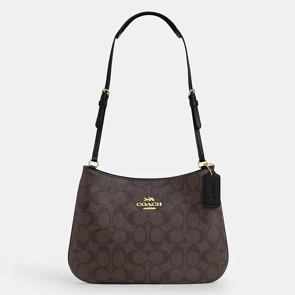 Túi Đeo Vai Nữ Coach Penelope Shoulder Bag In Signature Canvas CO953 Màu Nâu Đen - Túi xách - Vua Hàng Hiệu