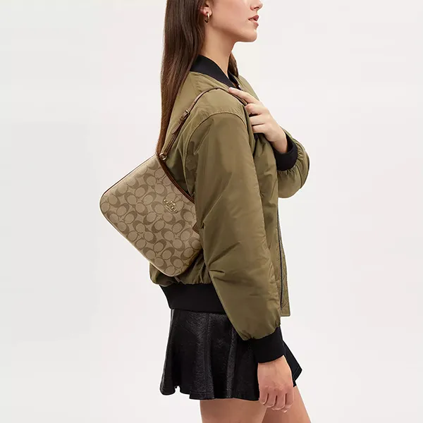 Túi Đeo Vai Nữ Coach Penelope Shoulder Bag In Signature Canvas CO953 Màu Nâu Khaki