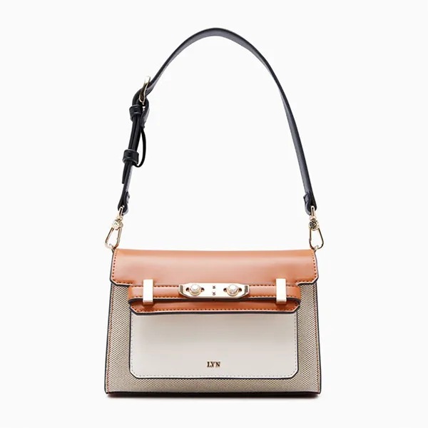 Túi Đeo Vai Nữ Lyn Flawless M Shoulder Bags LL24FBS124 Brown Màu Nâu Trắng