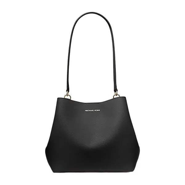 Túi Đeo Vai Nữ Michael Kors MK Pratt Medium Signature Logo Shoulder Bag 35S4G3FS2I Màu Đen - Túi xách - Vua Hàng Hiệu