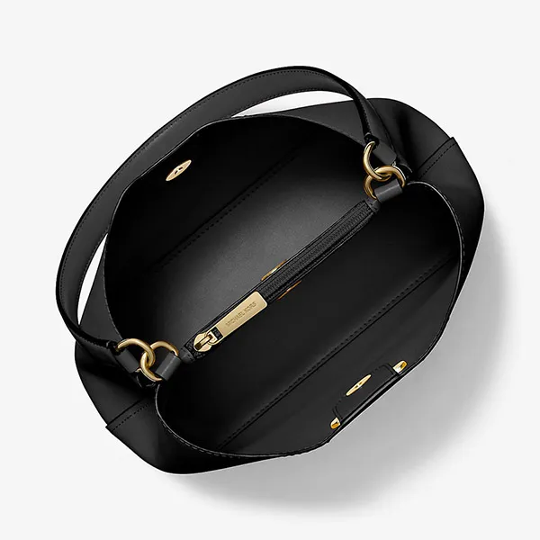 Túi Đeo Vai Nữ Michael Kors MK Pratt Medium Signature Logo Shoulder Bag 35S4G3FS2I Màu Đen - Túi xách - Vua Hàng Hiệu