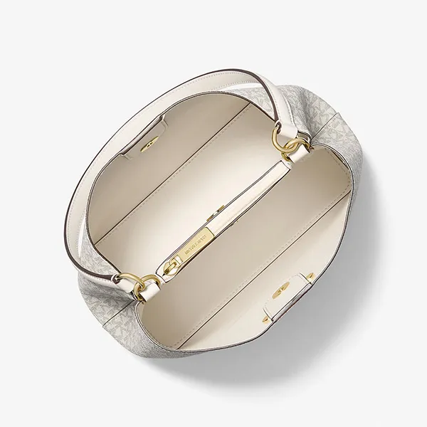 Túi Đeo Vai Nữ Michael Kors MK Pratt Medium Signature Logo Shoulder Bag 35S4G3FS2V Màu Trắng Kem T - Túi xách - Vua Hàng Hiệu