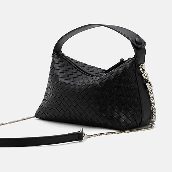 Túi Đeo Vai Nữ Pazzion Xyla Woven Leather Bag 6220BLK00M Màu Đen