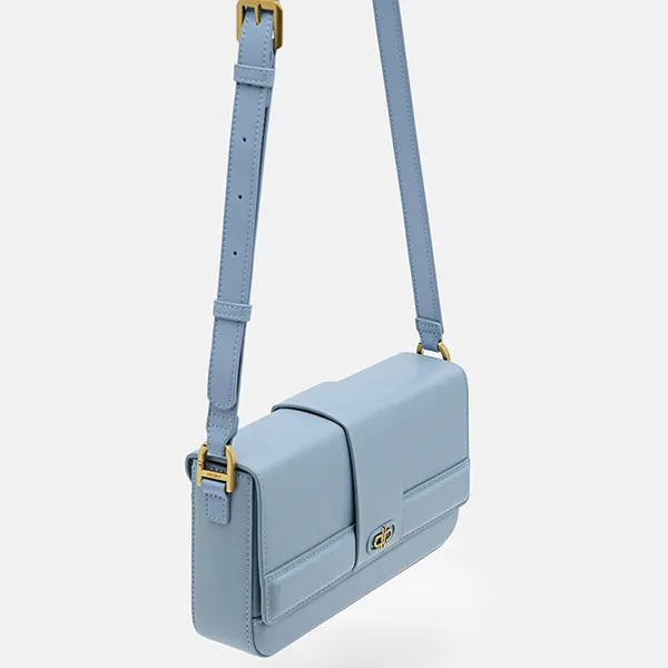 Túi Đeo Vai Pedro Icon Leather Sling Shoulder Bag Slate Blue PM2-25210231 Màu Xanh Da Trời