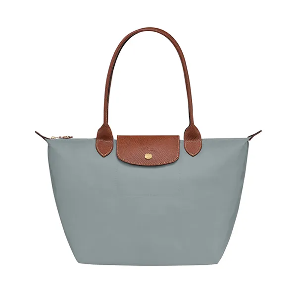Túi Xách Nữ Longchamp Le Pliage Original M Bag Recycled Canvas Acier L2605089P80 Màu Xanh Xám - Túi xách - Vua Hàng Hiệu