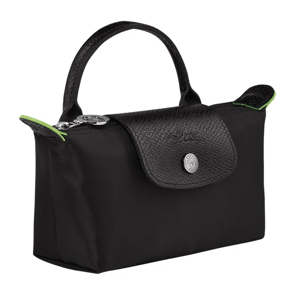 Túi Xách Nữ Longchamp Le Pliage Original Mini Pouch With Handle Noir Green Màu Đen - Túi xách - Vua Hàng Hiệu