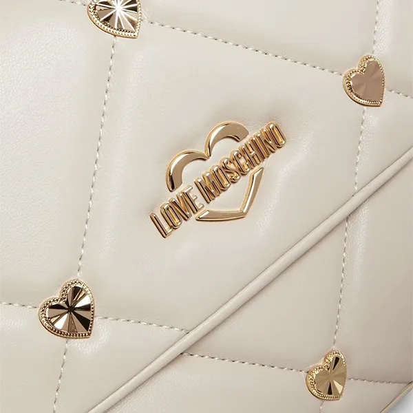 Túi Xách Nữ Love Moschino Jewel Heart Leather Bag JC4084PP1GLZ0110 Màu Be