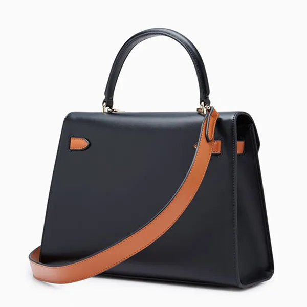 Túi Xách Nữ Lyn Raff Pocket Top Handle L Handbags LL24FBS126 Màu Đen Trắng