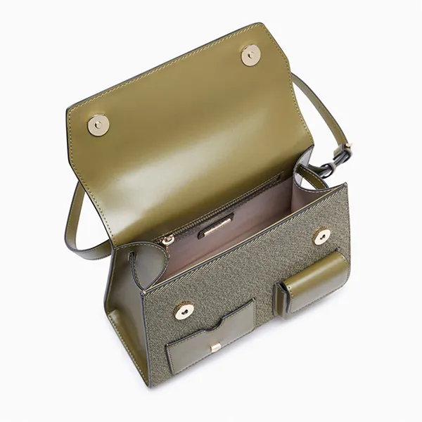 Túi Xách Nữ Lyn Raff Pocket Top Handle M Handbags LL24FBS127 Màu Xanh Olive - Túi xách - Vua Hàng Hiệu