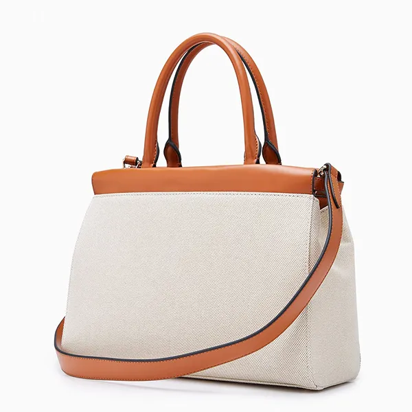 Túi Xách Nữ Lyn Raff Pocket Top Handle XL Handbags LL24FBS125 Màu Nâu Trắng