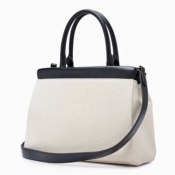 Túi Xách Nữ Lyn Raff Pocket Top Handle XL Handbags LL24FBS125 Màu Trắng Đen - Túi xách - Vua Hàng Hiệu