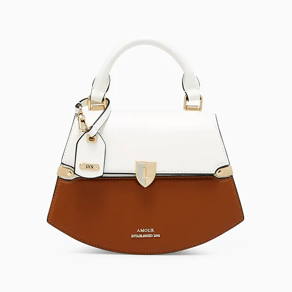 Túi Xách Nữ Lyn Vezio Top Handle S Handbags LL24CBF255 Màu Nâu Trắng