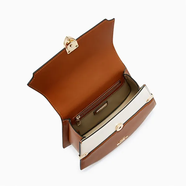 Túi Xách Nữ Lyn Vezio Top Handle S Handbags LL24CBF255 Màu Nâu Trắng
