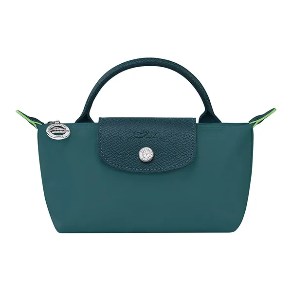 Túi Xách Tay Nữ Longchamp Le Pliage Pouch With Handle Peacock Màu Xanh Cổ Vịt - Túi xách - Vua Hàng Hiệu