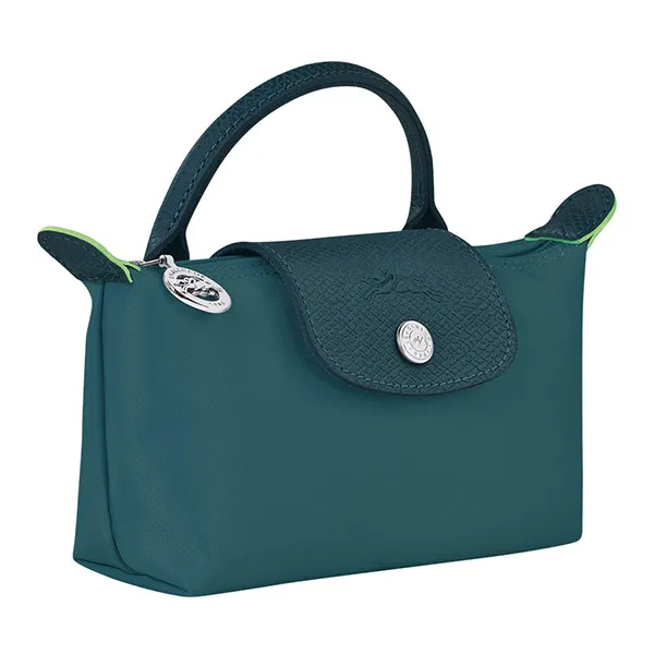 Túi Xách Tay Nữ Longchamp Le Pliage Pouch With Handle Peacock Màu Xanh Cổ Vịt - Túi xách - Vua Hàng Hiệu