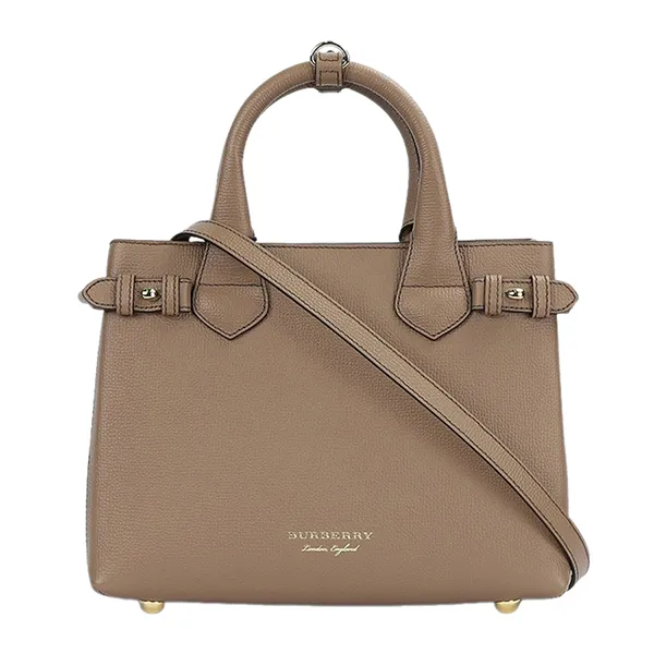 Túi Xách Tay Nữ Burberry Banner House Check 80571311 Bag Màu Be Nâu