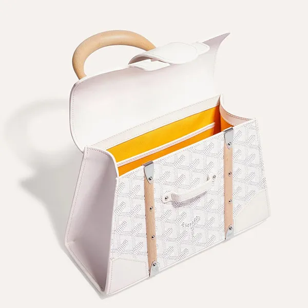 Túi Xách Tay Nữ Goyard Saïgon Structuré Mini Bag Màu Trắng - Túi xách - Vua Hàng Hiệu