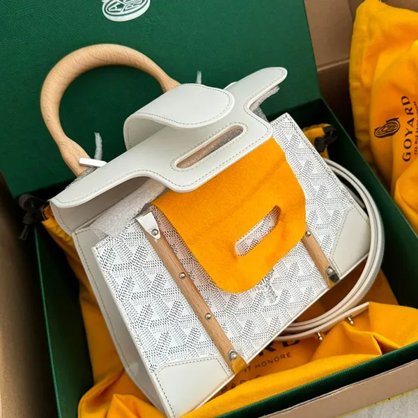Túi Xách Tay Nữ Goyard Saïgon Structuré Mini Bag Màu Trắng - Túi xách - Vua Hàng Hiệu
