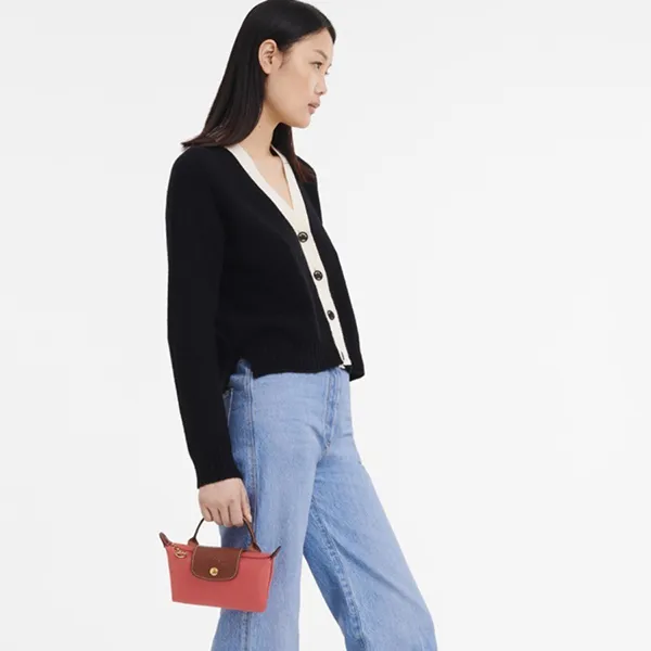 Túi Xách Tay Nữ Longchamp Le Pliage Original Pouch With Handle Grenadine Màu Hồng - Túi xách - Vua Hàng Hiệu