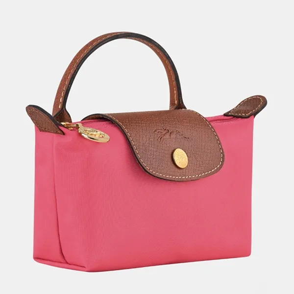 Túi Xách Tay Nữ Longchamp Le Pliage Original Pouch With Handle Grenadine Màu Hồng - Túi xách - Vua Hàng Hiệu