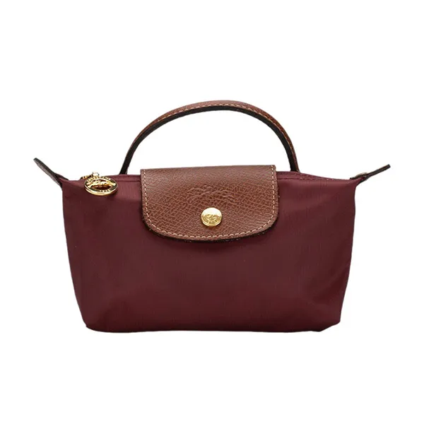 Túi Xách Tay Nữ Longchamp Le Pliage Pouch With Handle Bordeaux Màu Đỏ Đô