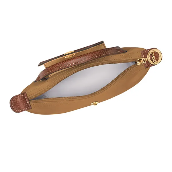 Túi Xách Tay Nữ Longchamp Le Pliage Pouch With Handle Chamois Màu Vàng Nâu - Túi xách - Vua Hàng Hiệu