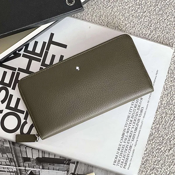 Ví Nam Montblanc Leathe Wallet Màu Xanh Olive