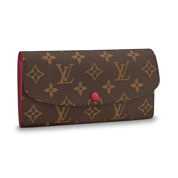 Ví Nữ Louis Vuitton LV Monogram Canvas Monogram Canvas Emilie Wallet M60697 Màu Nâu Đen