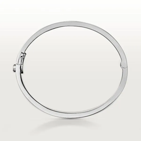 Vòng Đeo Tay Jewery Luxury Love Bracelet Vàng Trắng 18k, 216 Viên Kim Cương Màu Trắng Bạc Size 16