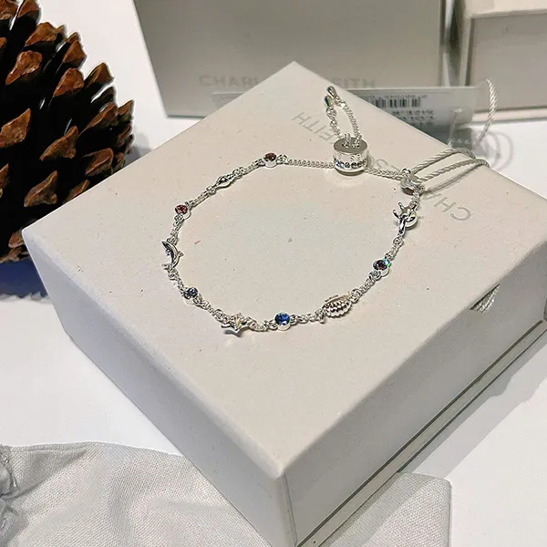 Vòng Đeo Tay Nữ Charles & Keith CNK Oceana Crystal Bracelet Silver CK5-12120398 Màu Bạc