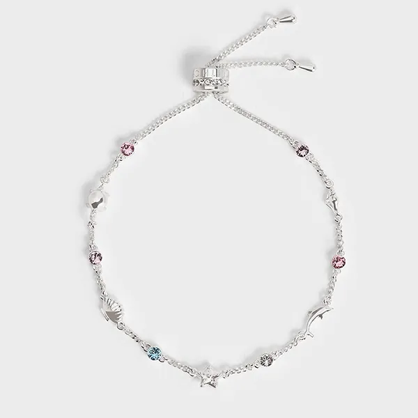 Vòng Đeo Tay Nữ Charles & Keith CNK Oceana Crystal Bracelet Silver CK5-12120398 Màu Bạc
