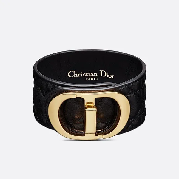 Vòng Đeo Tay Nữ Dior 30 Montaigne Bracelet Màu Đen Size S