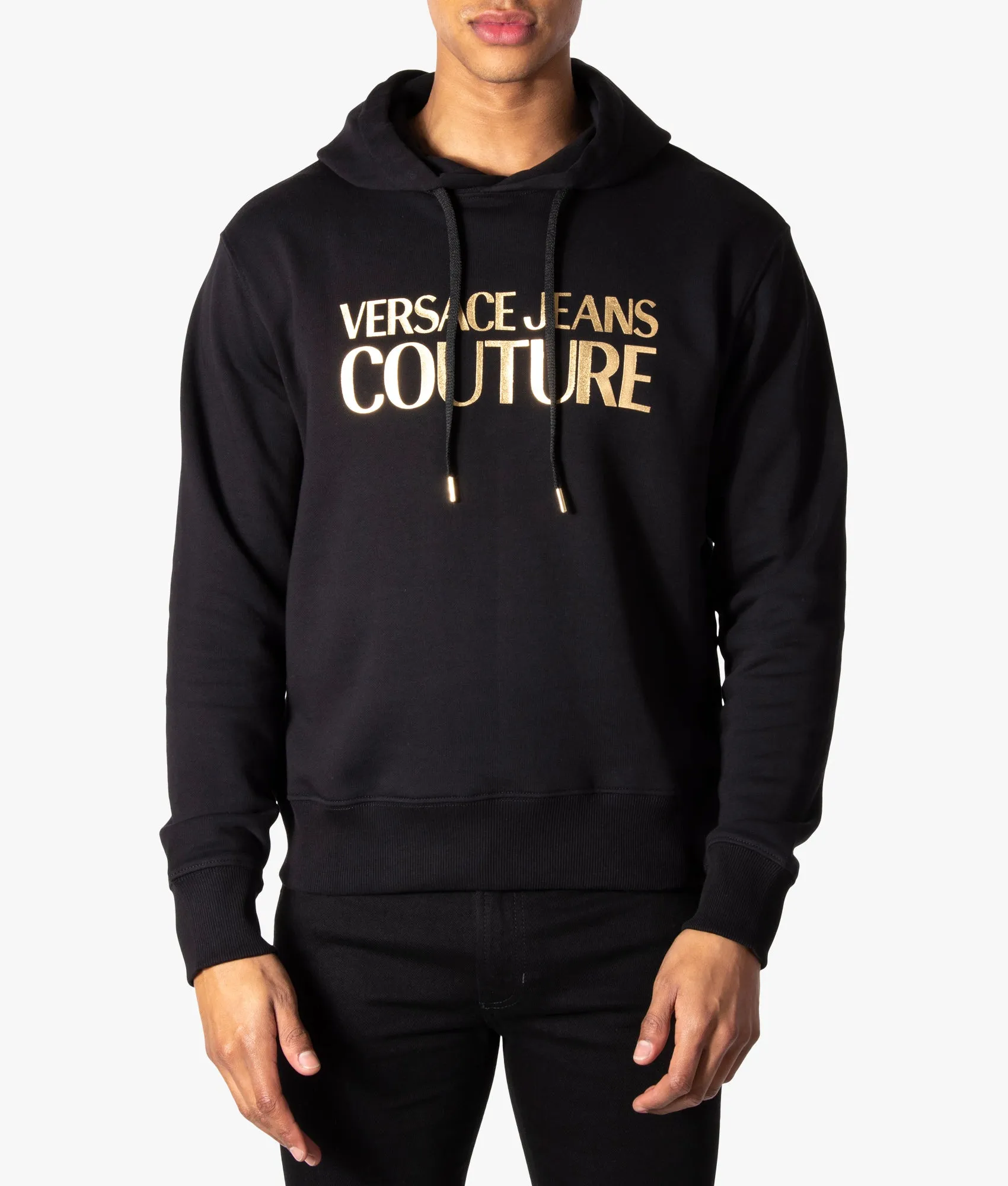 Áo Hoodie Versace Black Gold Foil Logo