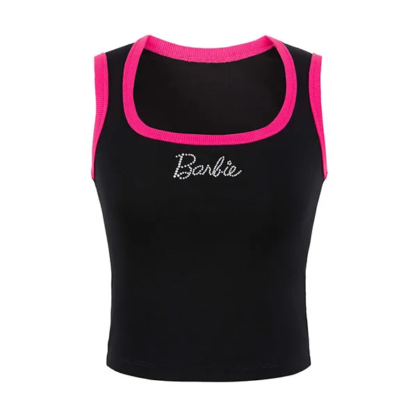 Áo Ba Lỗ Nữ Weird Market Pickleball Barbie Rhinestone Printed Vest Moonless Night Màu Đen Size S