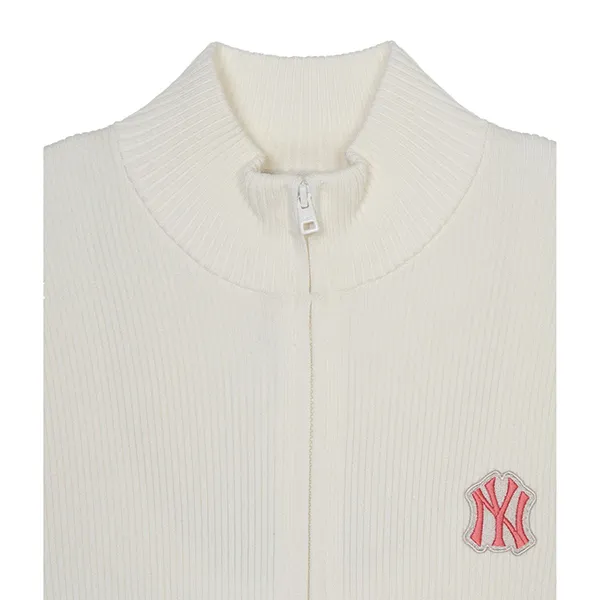 Áo Cardigan Nữ MLB Rib Zip Up New York Yankees 3FKCV0444-50CRD Màu Kem Size XS