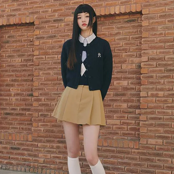 Áo Cardigan Nữ Spao Women's Woody Cable R-Neck SPCKD12G02 Màu Xanh Navy Size S