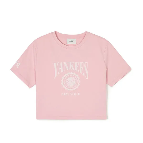 Áo Croptop Nữ MLB Graphic Classic T-Shirt New York Yankees 3FTSN0143-50PKM Màu Hồng Size S - Thời trang - Vua Hàng Hiệu