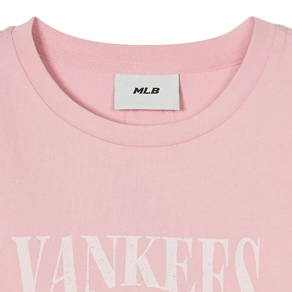 Áo Croptop Nữ MLB Graphic Classic T-Shirt New York Yankees 3FTSN0143-50PKM Màu Hồng Size S - Thời trang - Vua Hàng Hiệu