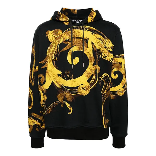 Áo Hoodie Nam Versace Jeans Couture Sweatshirt 76GAI3HW FS131 G89 Màu Đen - Vàng Size XL - Thời trang - Vua Hàng Hiệu